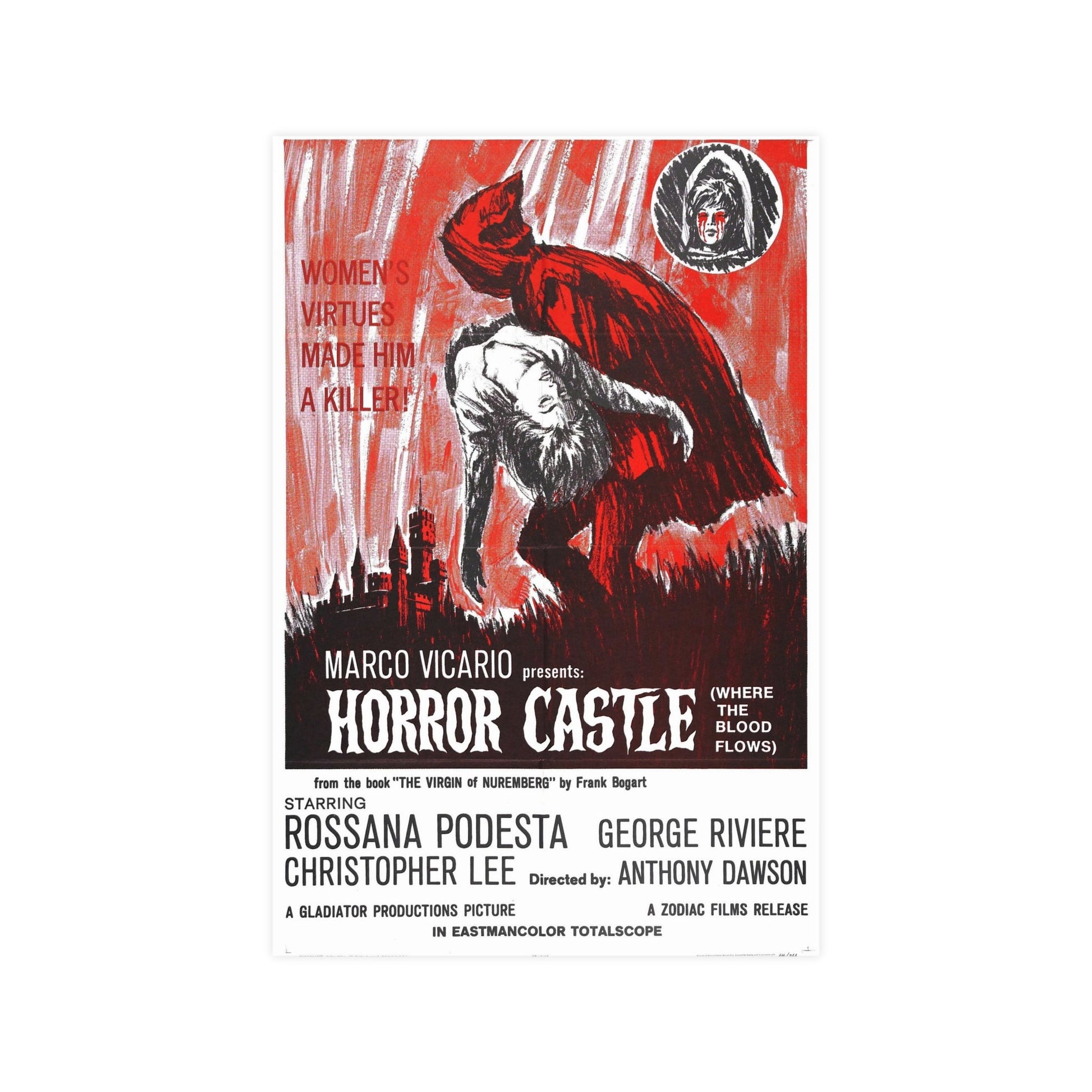 HORROR CASTLE (THE VIRGIN OF NUREMBERG) 1963 - Paper Movie Poster-12″ x 18″ (Vertical)-The Sticker Space