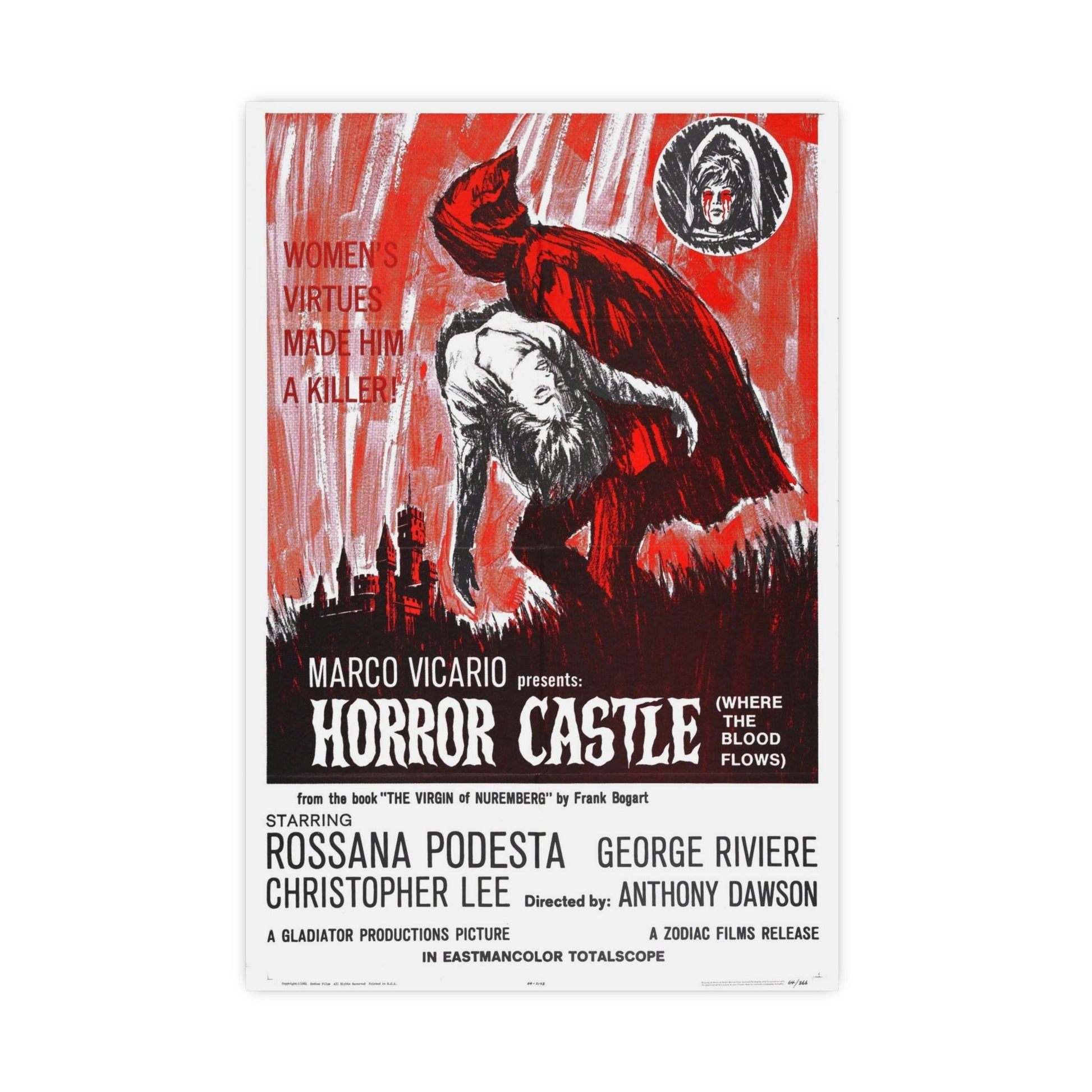 HORROR CASTLE (THE VIRGIN OF NUREMBERG) 1963 - Paper Movie Poster-16″ x 24″ (Vertical)-The Sticker Space