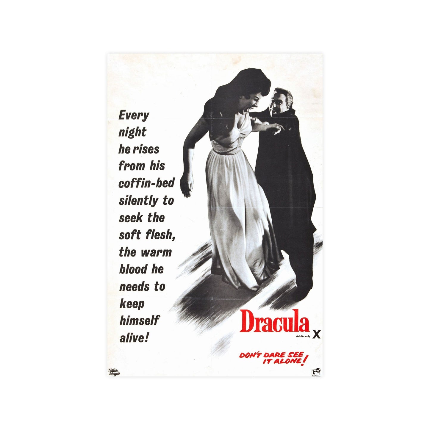 HORROR OF DRACULA (3) 1958 - Paper Movie Poster-12″ x 18″ (Vertical)-The Sticker Space