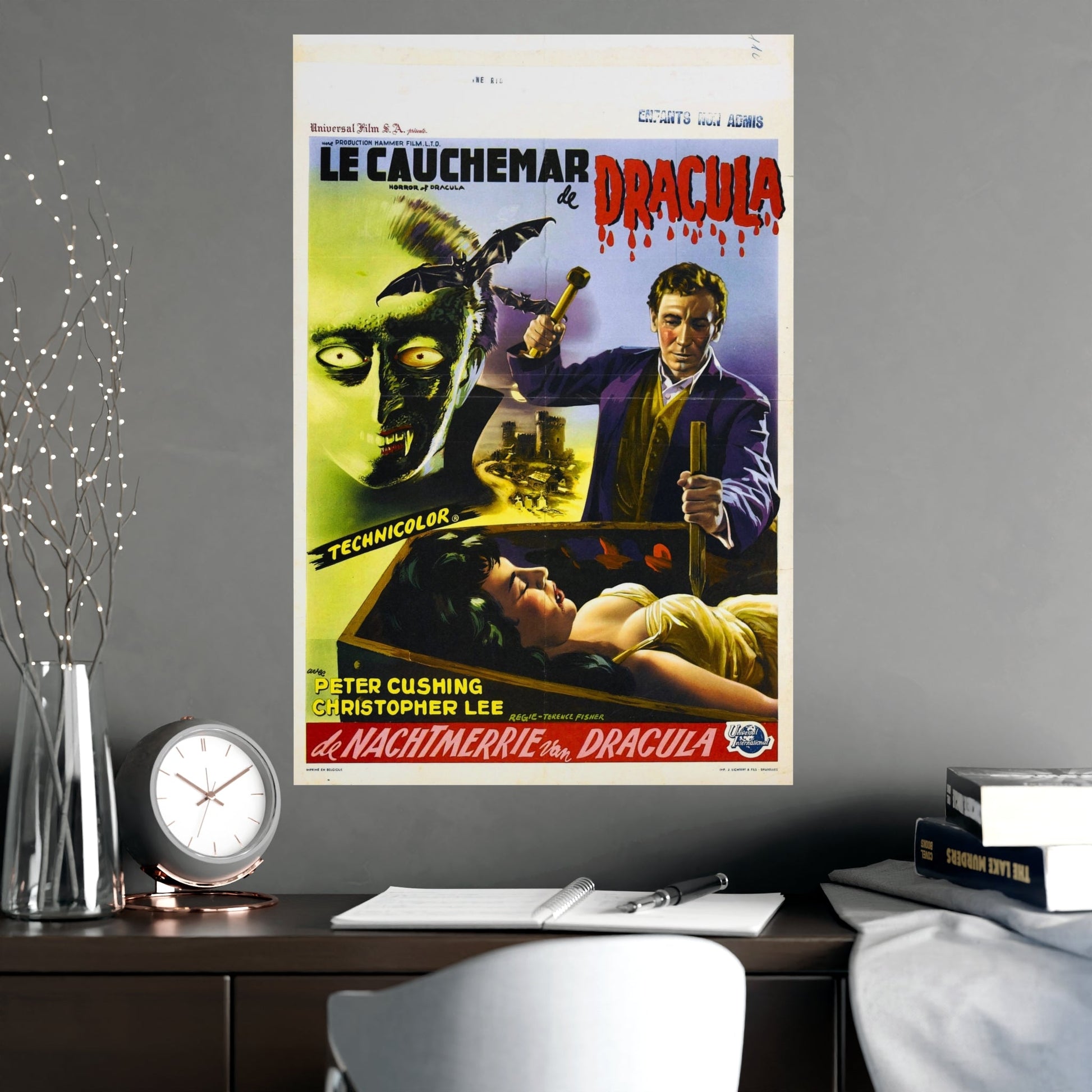 HORROR OF DRACULA (BELGIAN) 1958 - Paper Movie Poster-The Sticker Space