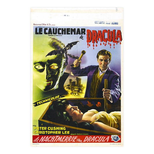 HORROR OF DRACULA (BELGIAN) 1958 - Paper Movie Poster-24″ x 36″ (Vertical)-The Sticker Space