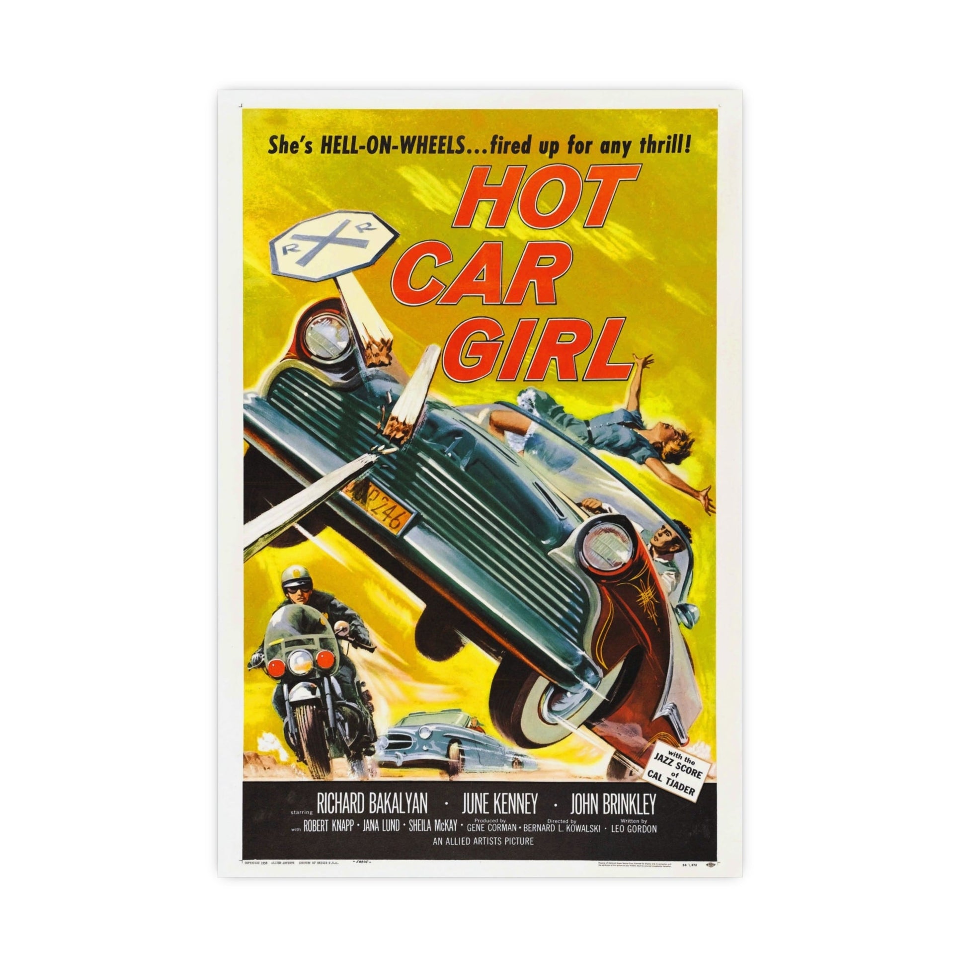 HOT CAR GIRL 1958 - Paper Movie Poster-16″ x 24″ (Vertical)-The Sticker Space