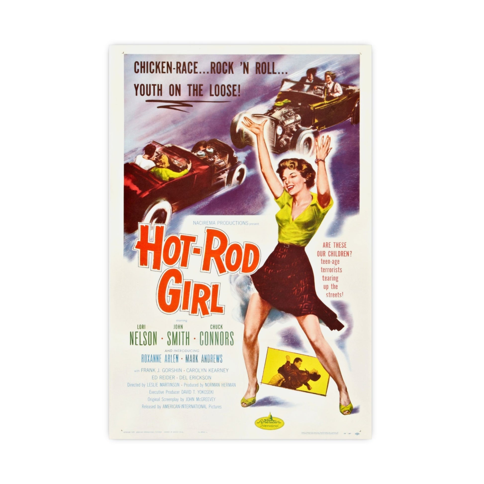 HOT ROD GIRL 1956 - Paper Movie Poster-16″ x 24″ (Vertical)-The Sticker Space