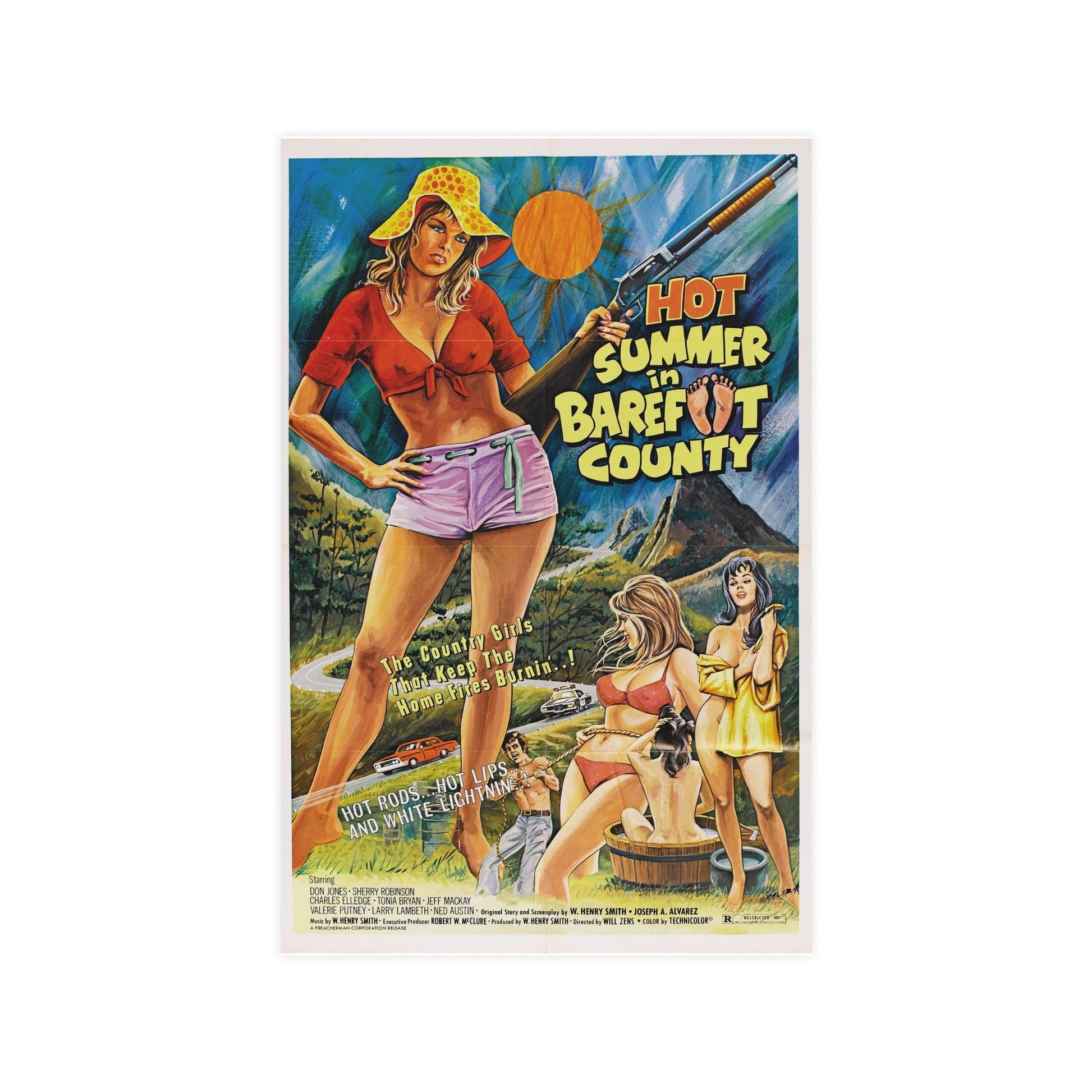 HOT SUMMER IN BAREFOOT COUNTY 1974 - Paper Movie Poster-11″ x 17″ (Vertical)-The Sticker Space