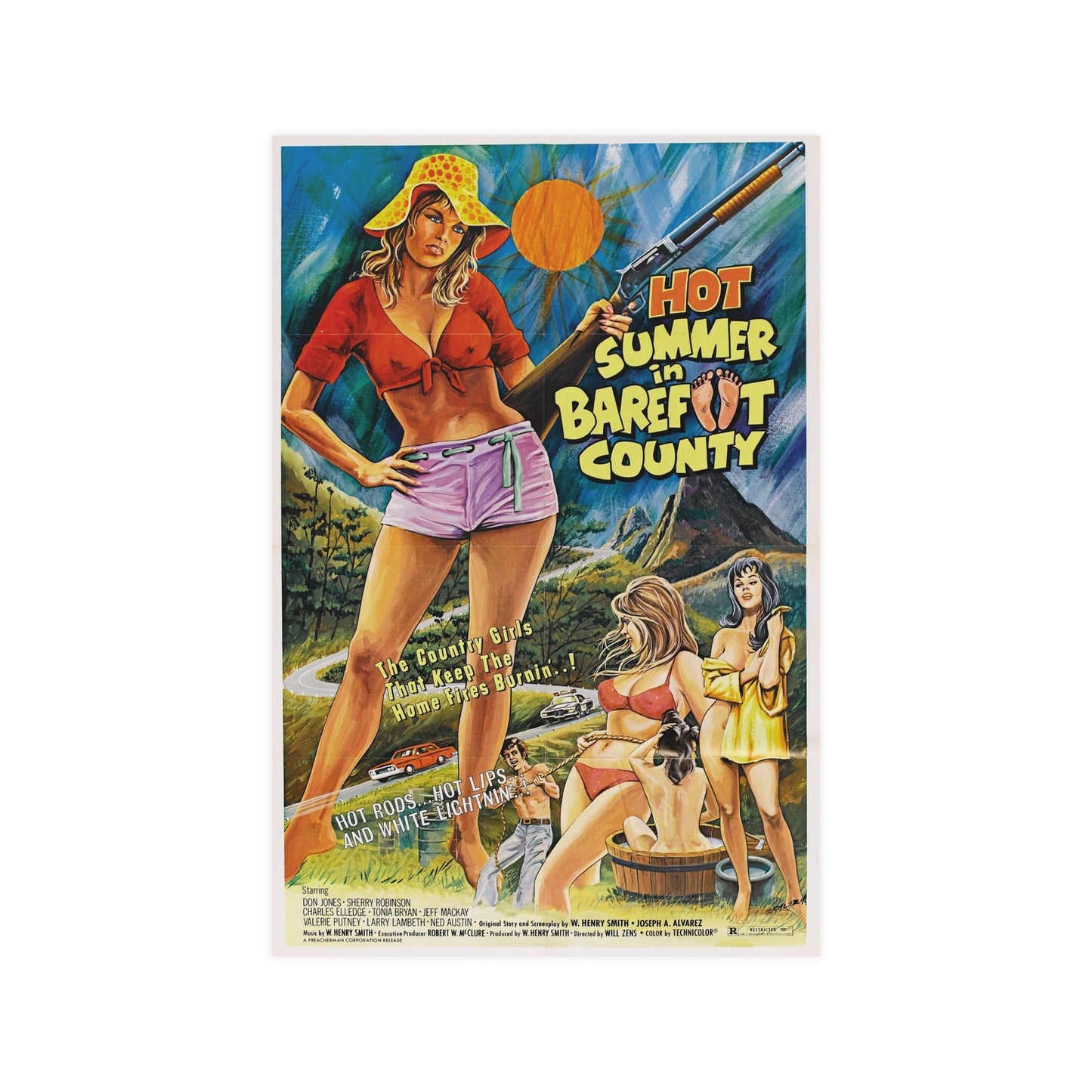 HOT SUMMER IN BAREFOOT COUNTY 1974 - Paper Movie Poster-12″ x 18″ (Vertical)-The Sticker Space