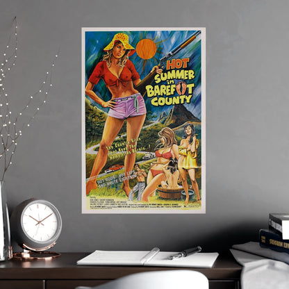 HOT SUMMER IN BAREFOOT COUNTY 1974 - Paper Movie Poster-The Sticker Space