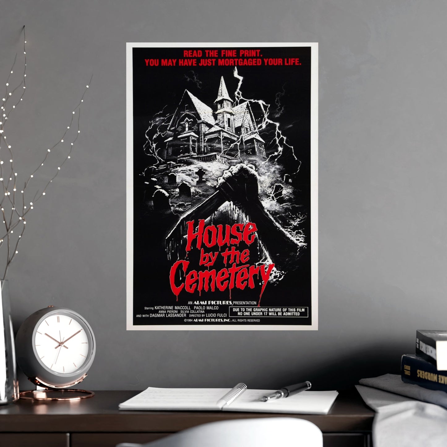 HOUSE BY THE CEMETERY 1981 - Paper Movie Poster-The Sticker Space