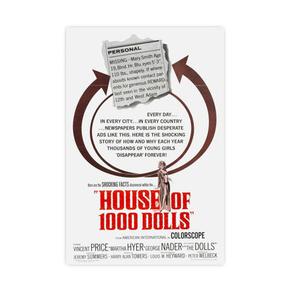 HOUSE OF 1000 DOLLS 1967 - Paper Movie Poster-20″ x 30″ (Vertical)-The Sticker Space