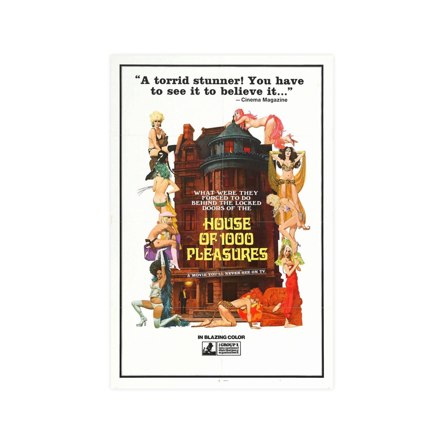 HOUSE OF 1000 PLEASURES 1974 - Paper Movie Poster-12″ x 18″ (Vertical)-The Sticker Space