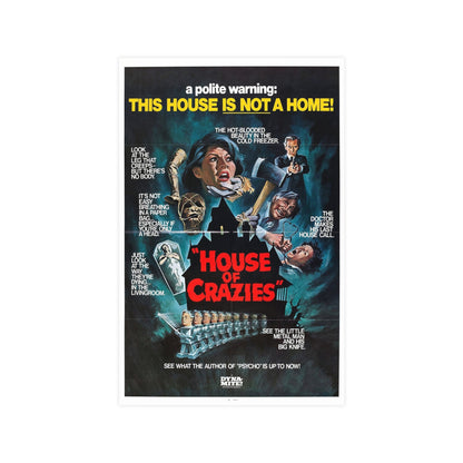 HOUSE OF CRAZIES (ASYLUM) 1972 - Paper Movie Poster-11″ x 17″ (Vertical)-The Sticker Space