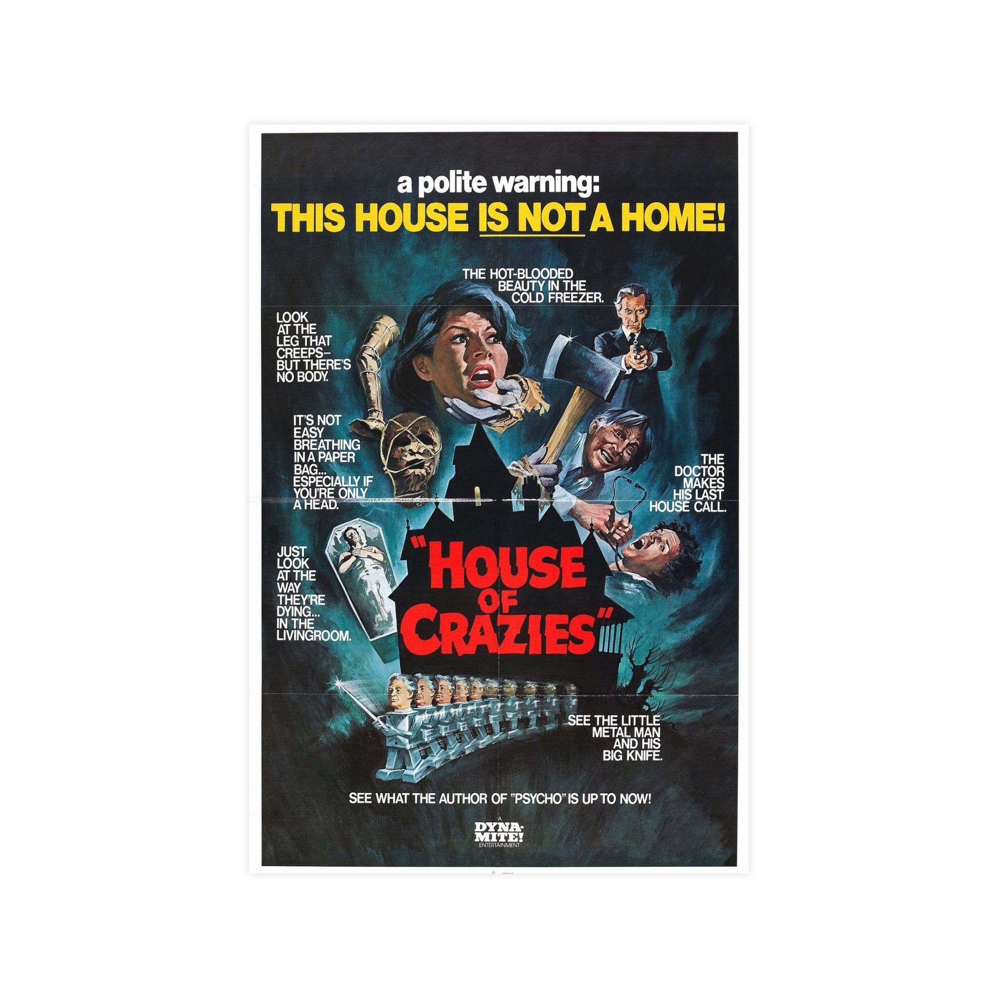 HOUSE OF CRAZIES (ASYLUM) 1972 - Paper Movie Poster-12″ x 18″ (Vertical)-The Sticker Space