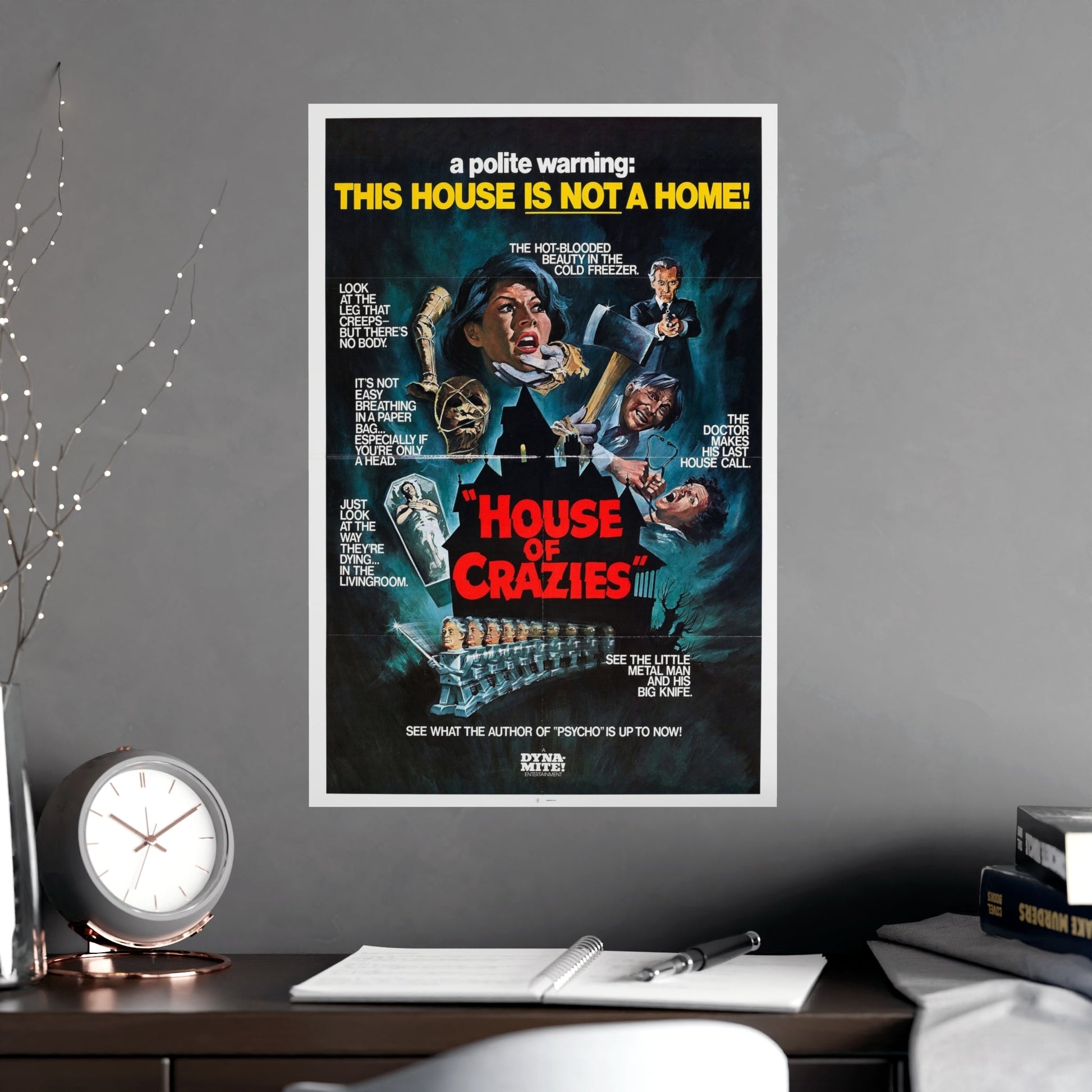 HOUSE OF CRAZIES (ASYLUM) 1972 - Paper Movie Poster-The Sticker Space