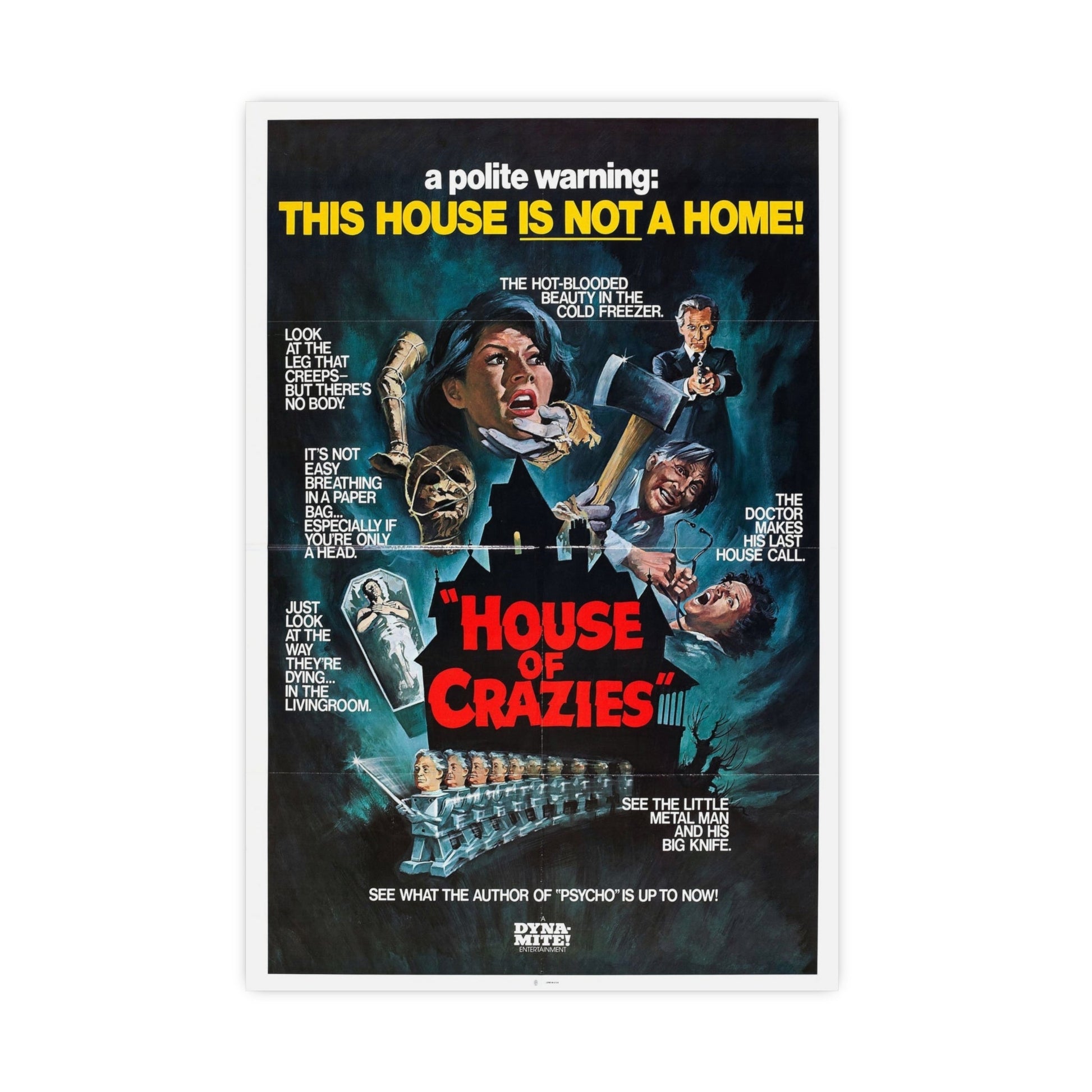 HOUSE OF CRAZIES (ASYLUM) 1972 - Paper Movie Poster-16″ x 24″ (Vertical)-The Sticker Space
