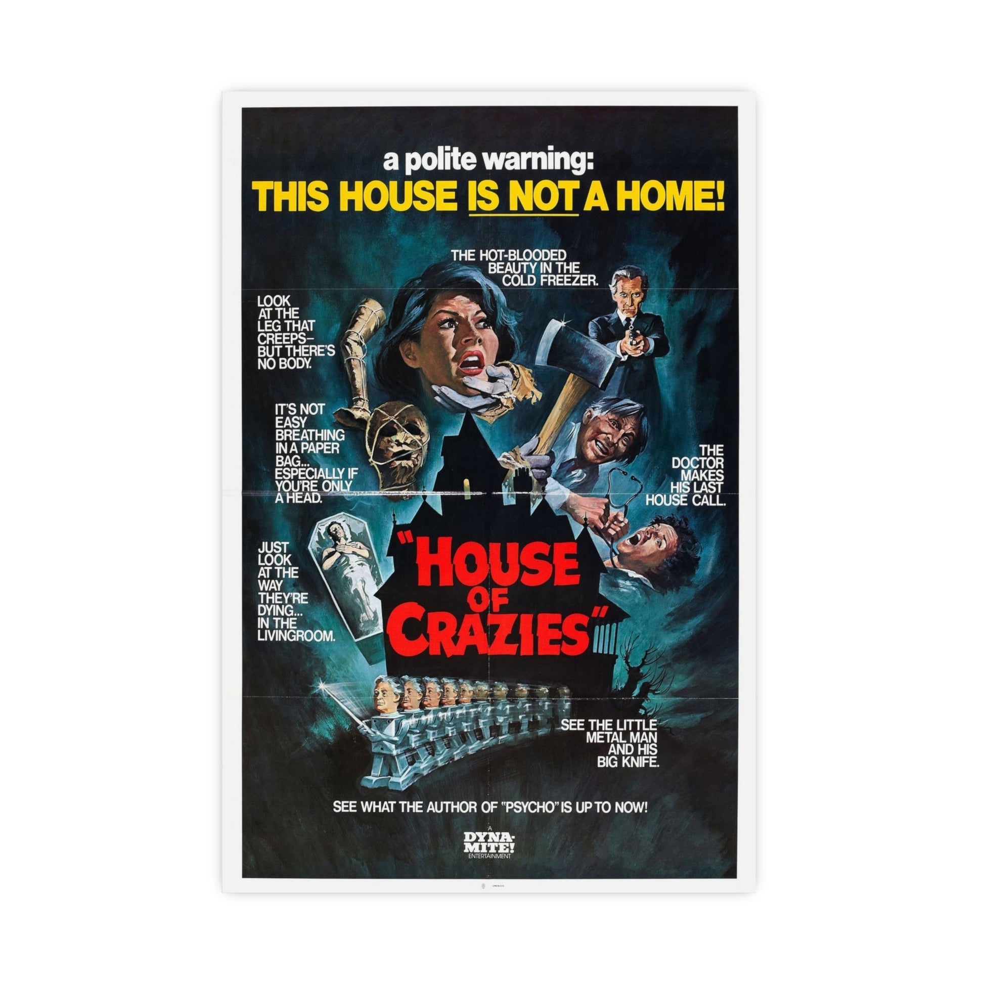 HOUSE OF CRAZIES (ASYLUM) 1972 - Paper Movie Poster-20″ x 30″ (Vertical)-The Sticker Space