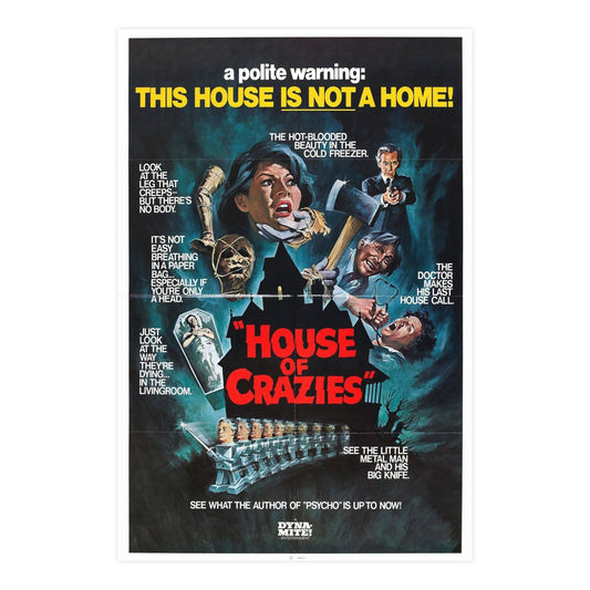 HOUSE OF CRAZIES (ASYLUM) 1972 - Paper Movie Poster