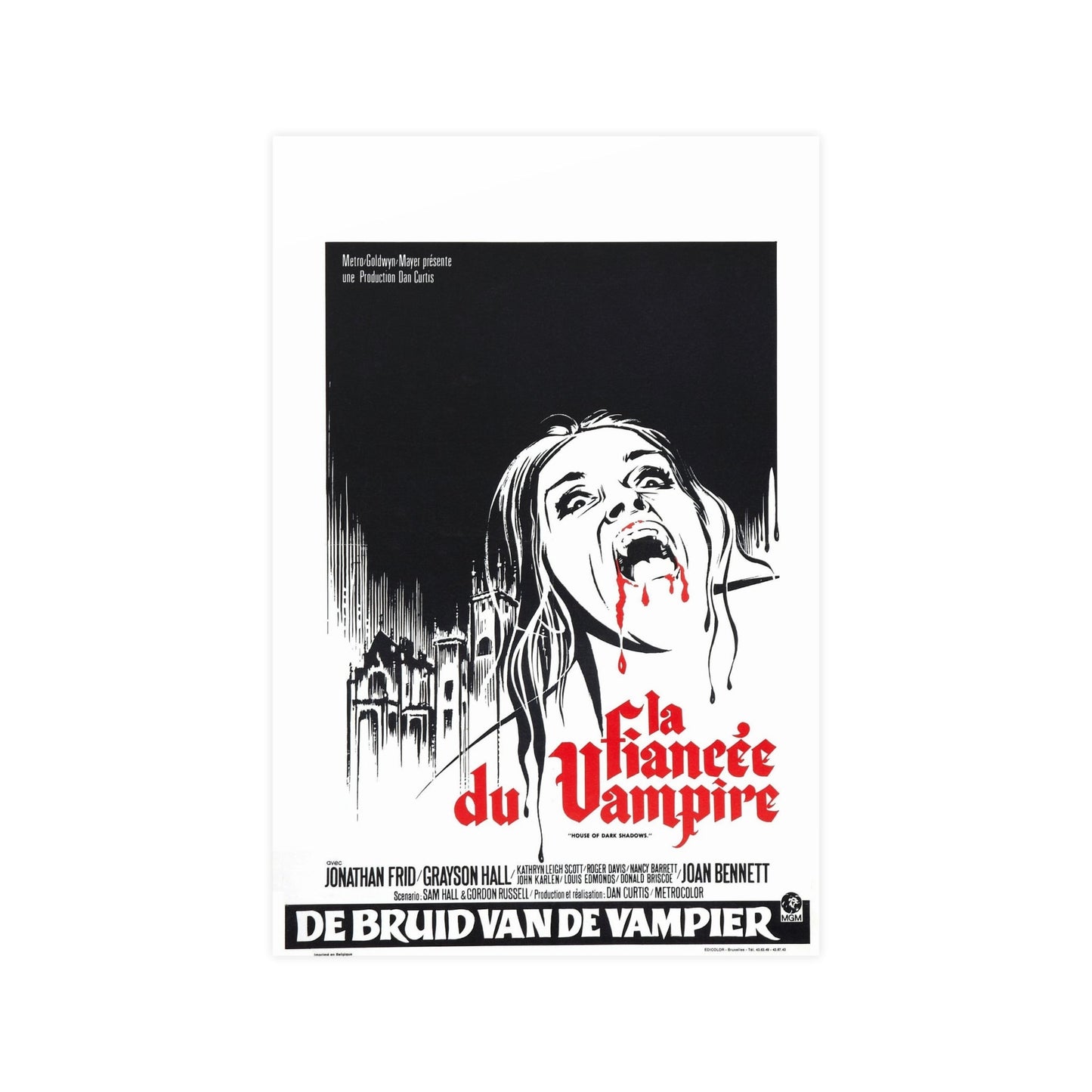 HOUSE OF DARK SHADOWS (BELGIAN) 1970 - Paper Movie Poster-12″ x 18″ (Vertical)-The Sticker Space