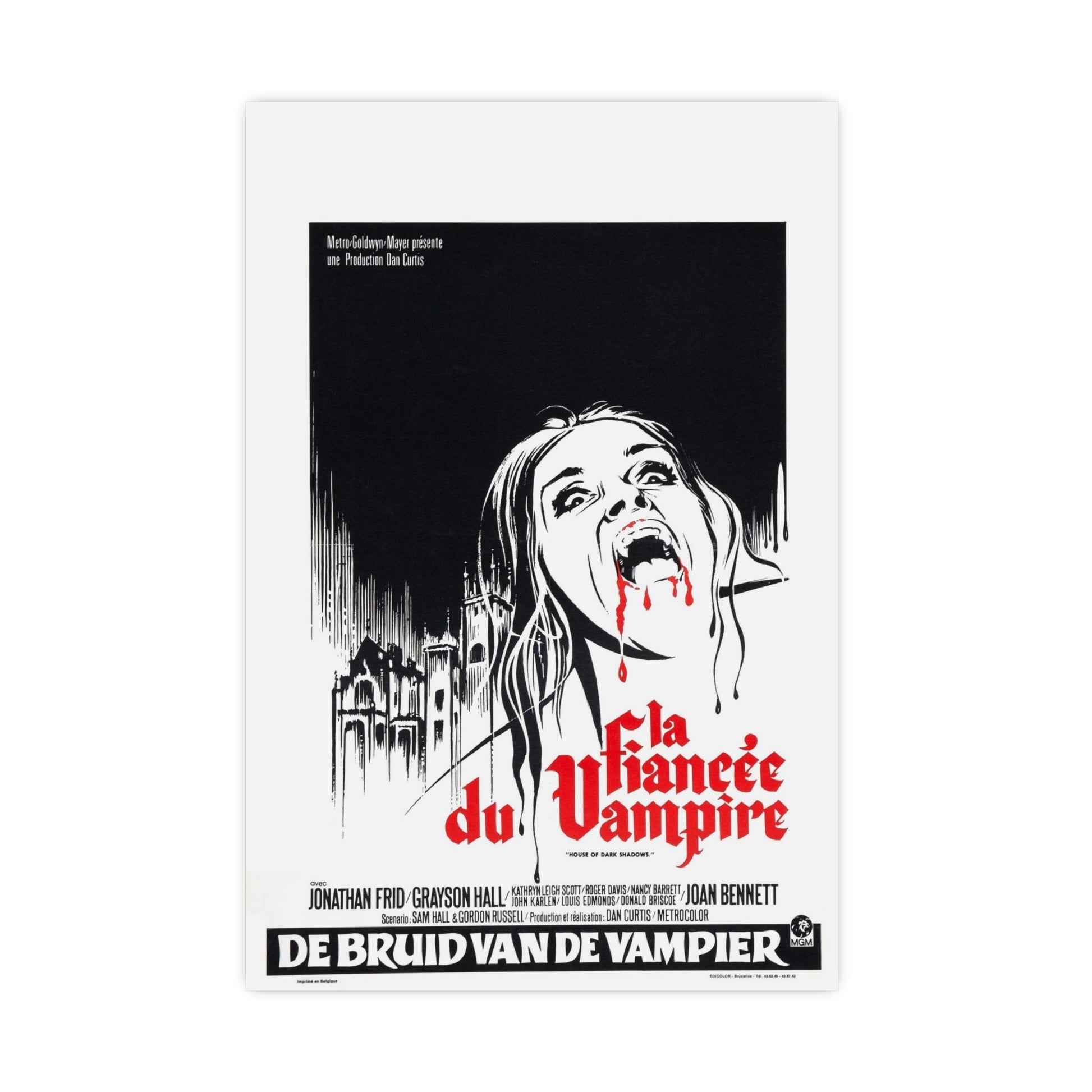HOUSE OF DARK SHADOWS (BELGIAN) 1970 - Paper Movie Poster-16″ x 24″ (Vertical)-The Sticker Space