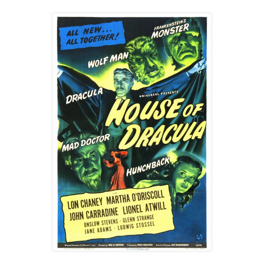 HOUSE OF DRACULA 1945 - Paper Movie Poster-24″ x 36″ (Vertical)-The Sticker Space