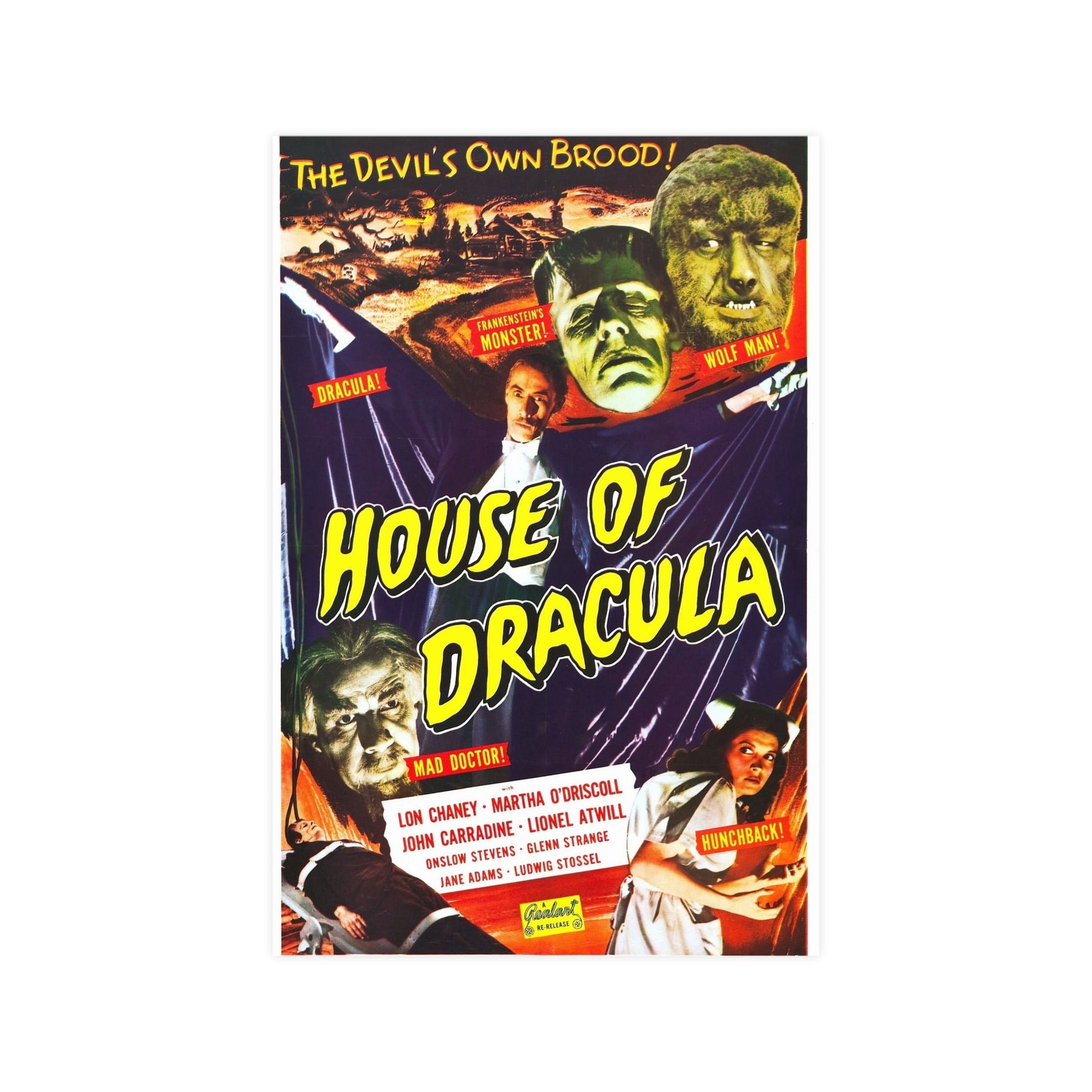 HOUSE OF DRACULA (2) 1945 - Paper Movie Poster-12″ x 18″ (Vertical)-The Sticker Space