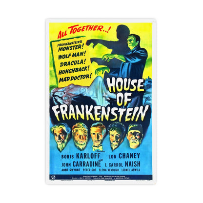 HOUSE OF FRANKENSTEIN 1944 - Paper Movie Poster-16″ x 24″ (Vertical)-The Sticker Space