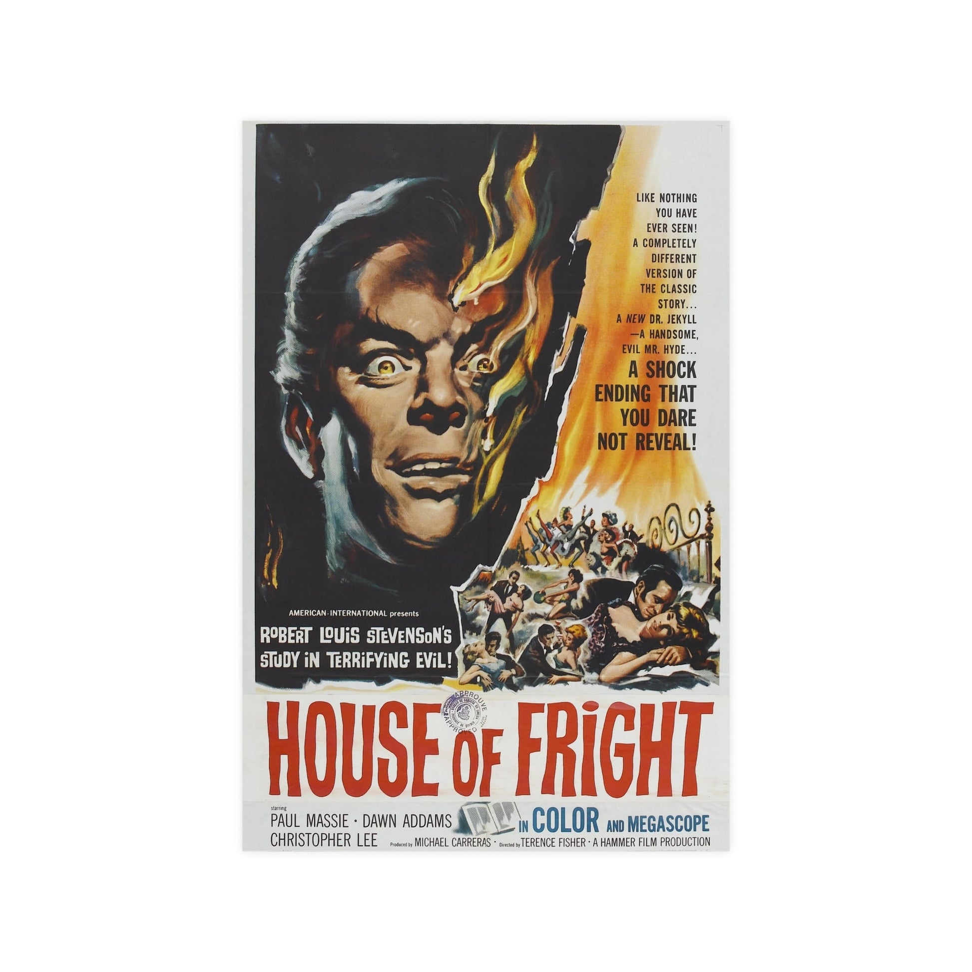HOUSE OF FRIGHT (THE TWO FACES OF DR. JEKYLL) 1960 - Paper Movie Poster-12″ x 18″ (Vertical)-The Sticker Space