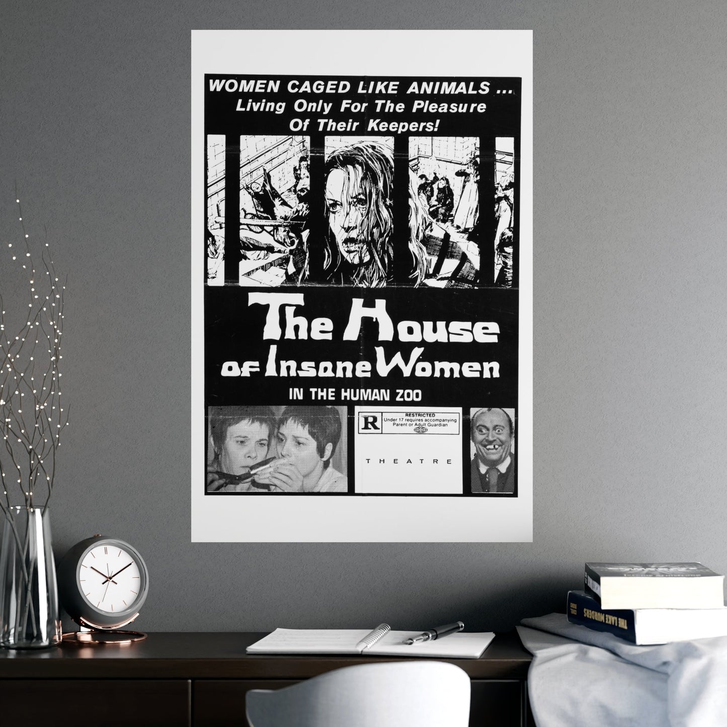 HOUSE OF INSANE WOMEN (2) 1971 - Paper Movie Poster-The Sticker Space