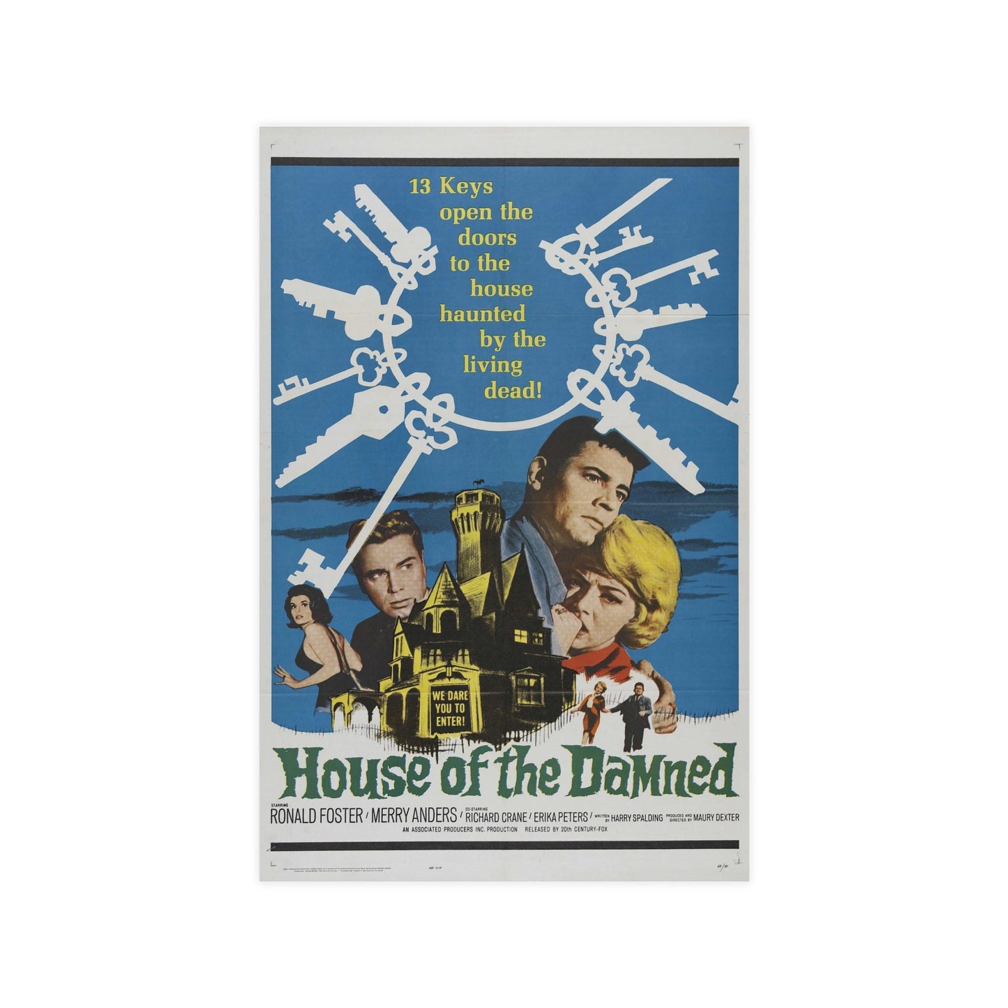 HOUSE OF THE DAMNED 1963 - Paper Movie Poster-11″ x 17″ (Vertical)-The Sticker Space