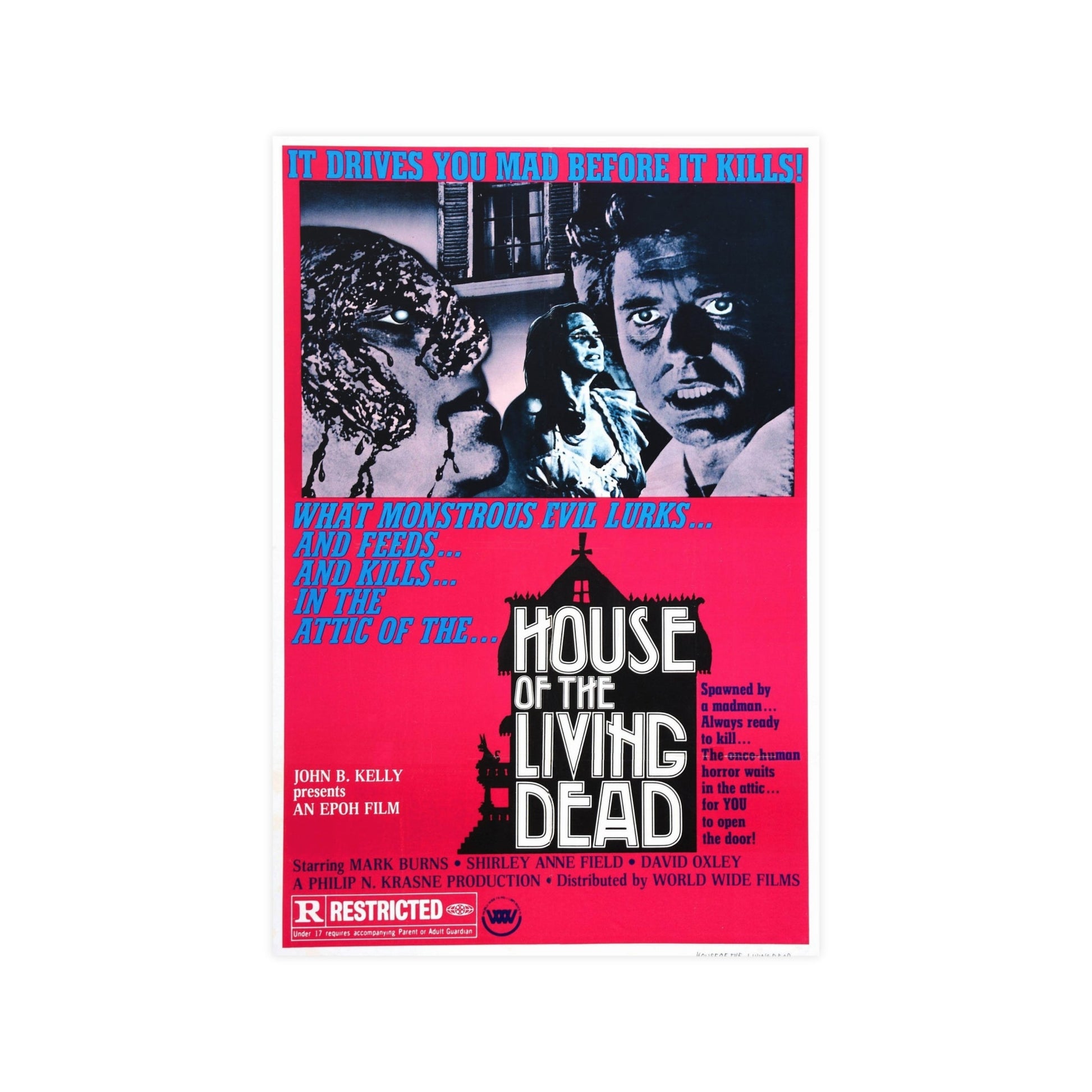 HOUSE OF THE LIVING DEAD 1976 - Paper Movie Poster-12″ x 18″ (Vertical)-The Sticker Space