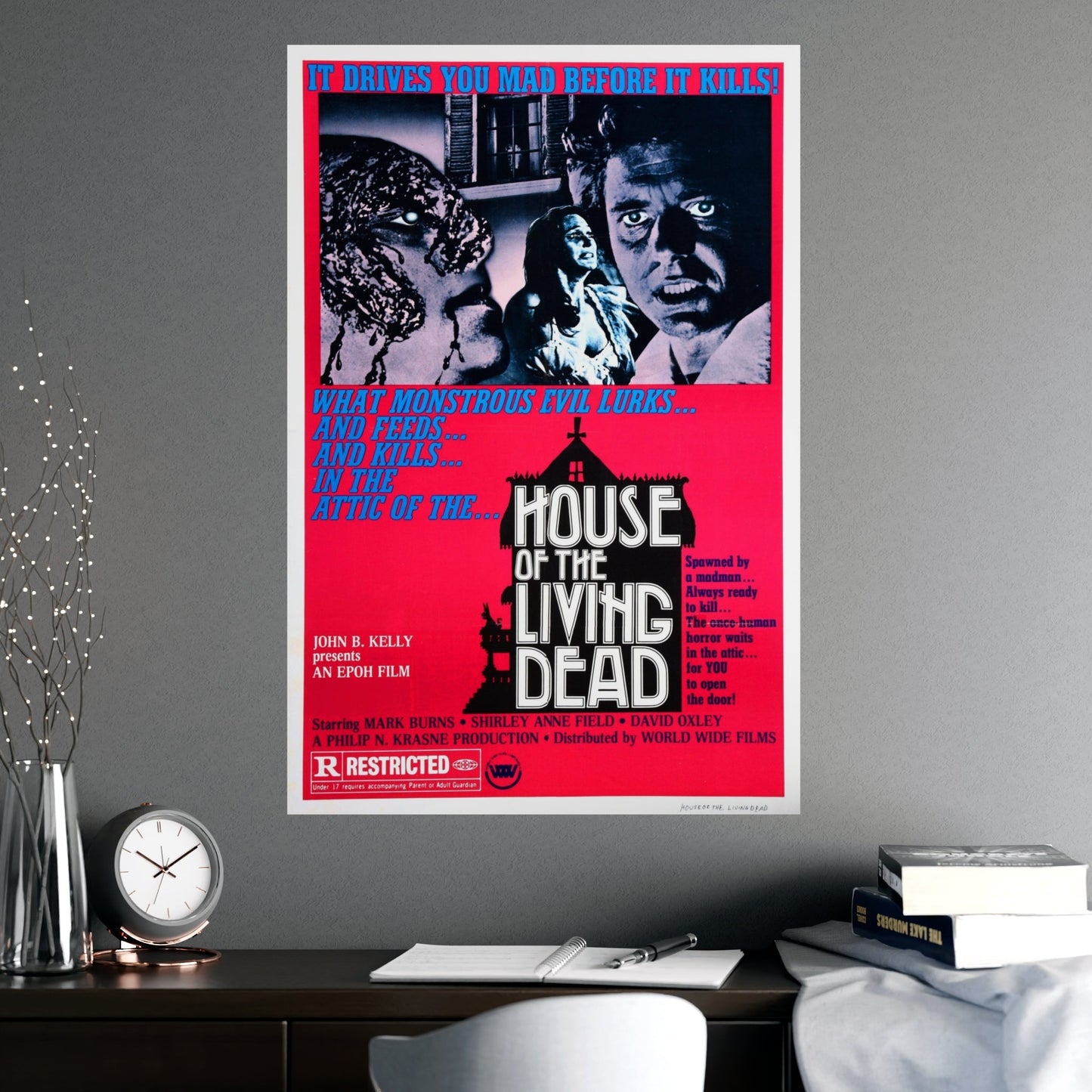 HOUSE OF THE LIVING DEAD 1976 - Paper Movie Poster-The Sticker Space
