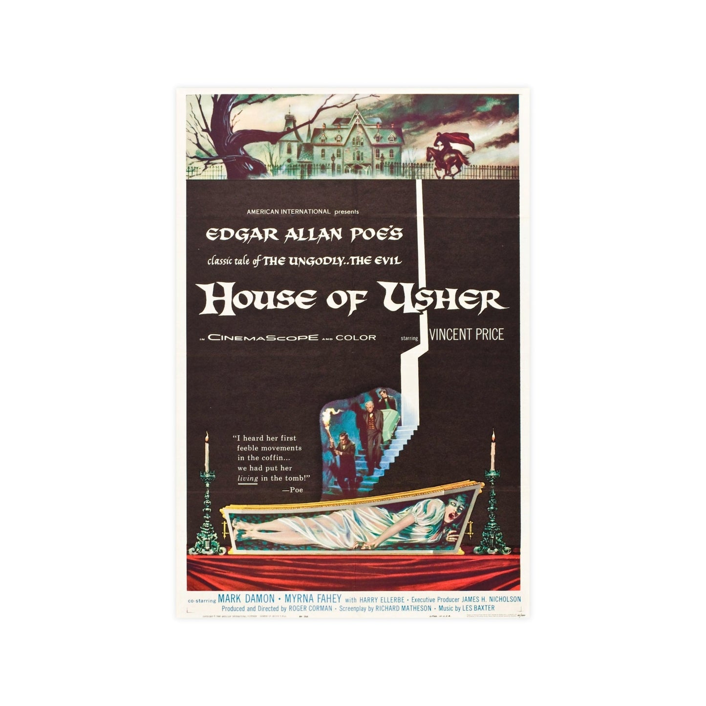HOUSE OF USHER 1960 - Paper Movie Poster-12″ x 18″ (Vertical)-The Sticker Space