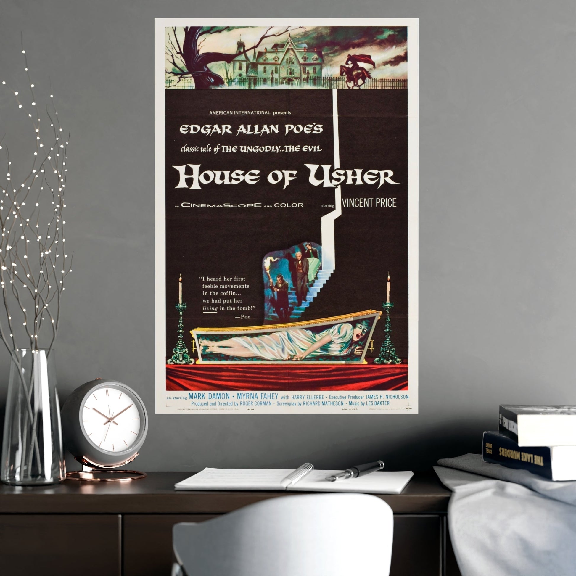 HOUSE OF USHER 1960 - Paper Movie Poster-The Sticker Space