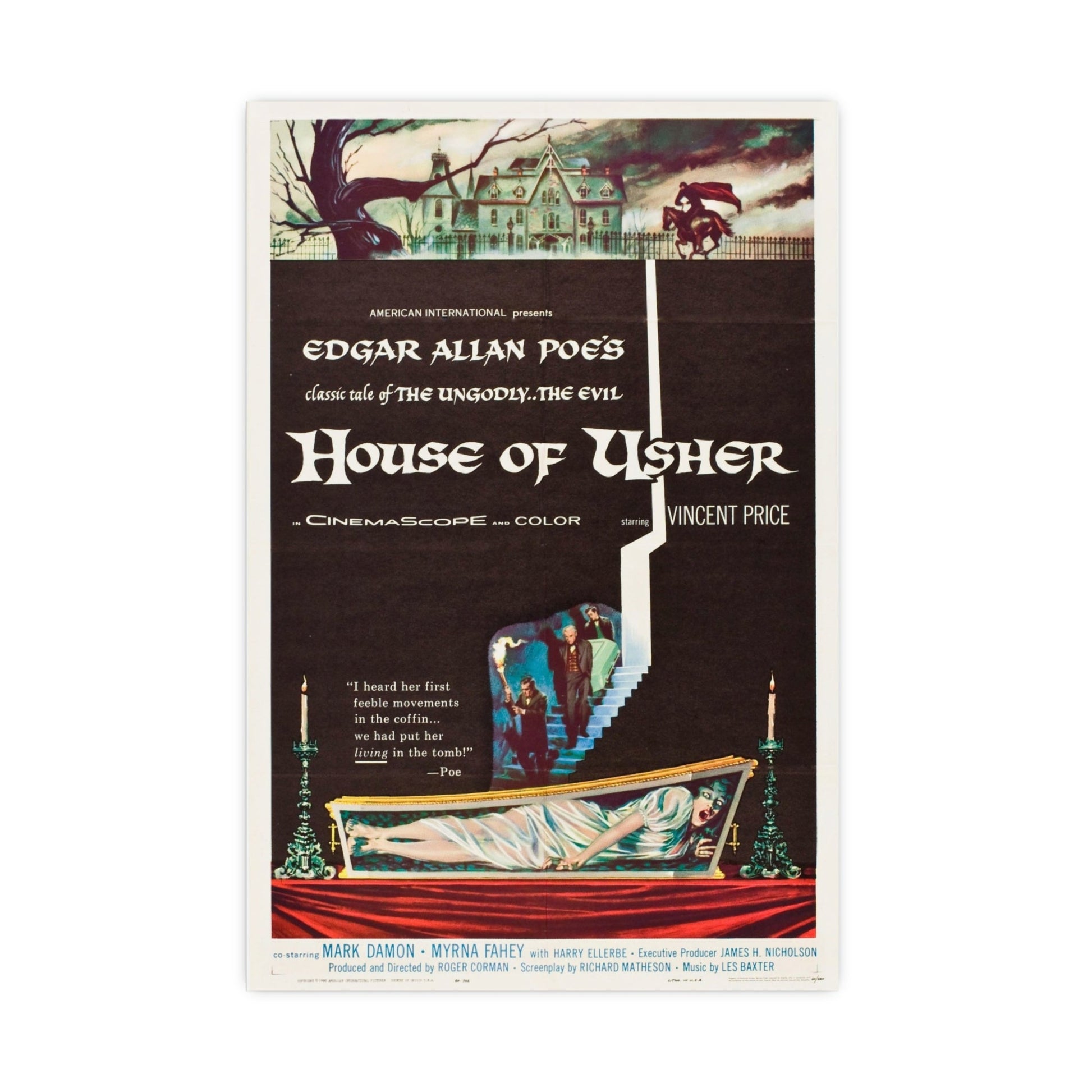 HOUSE OF USHER 1960 - Paper Movie Poster-20″ x 30″ (Vertical)-The Sticker Space