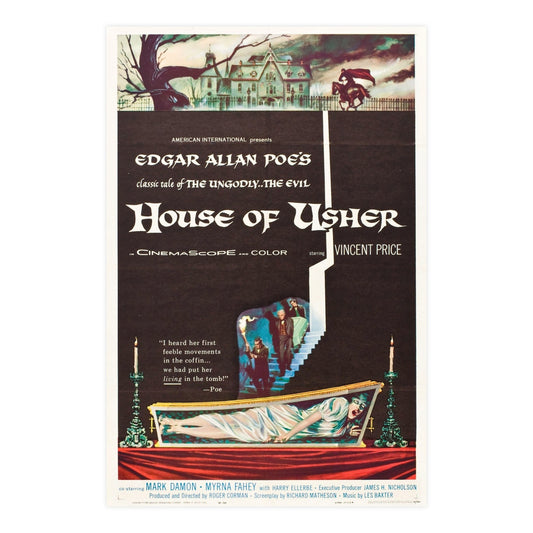 HOUSE OF USHER 1960 - Paper Movie Poster-24″ x 36″ (Vertical)-The Sticker Space