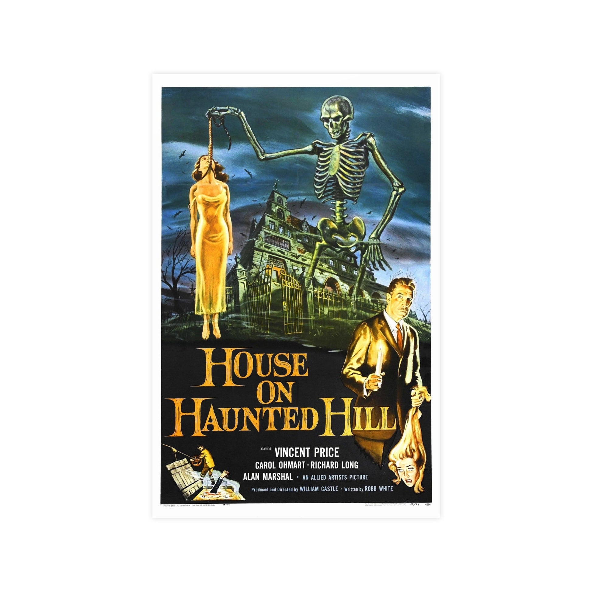 HOUSE ON HAUNTED HILL 1958 - Paper Movie Poster-11″ x 17″ (Vertical)-The Sticker Space