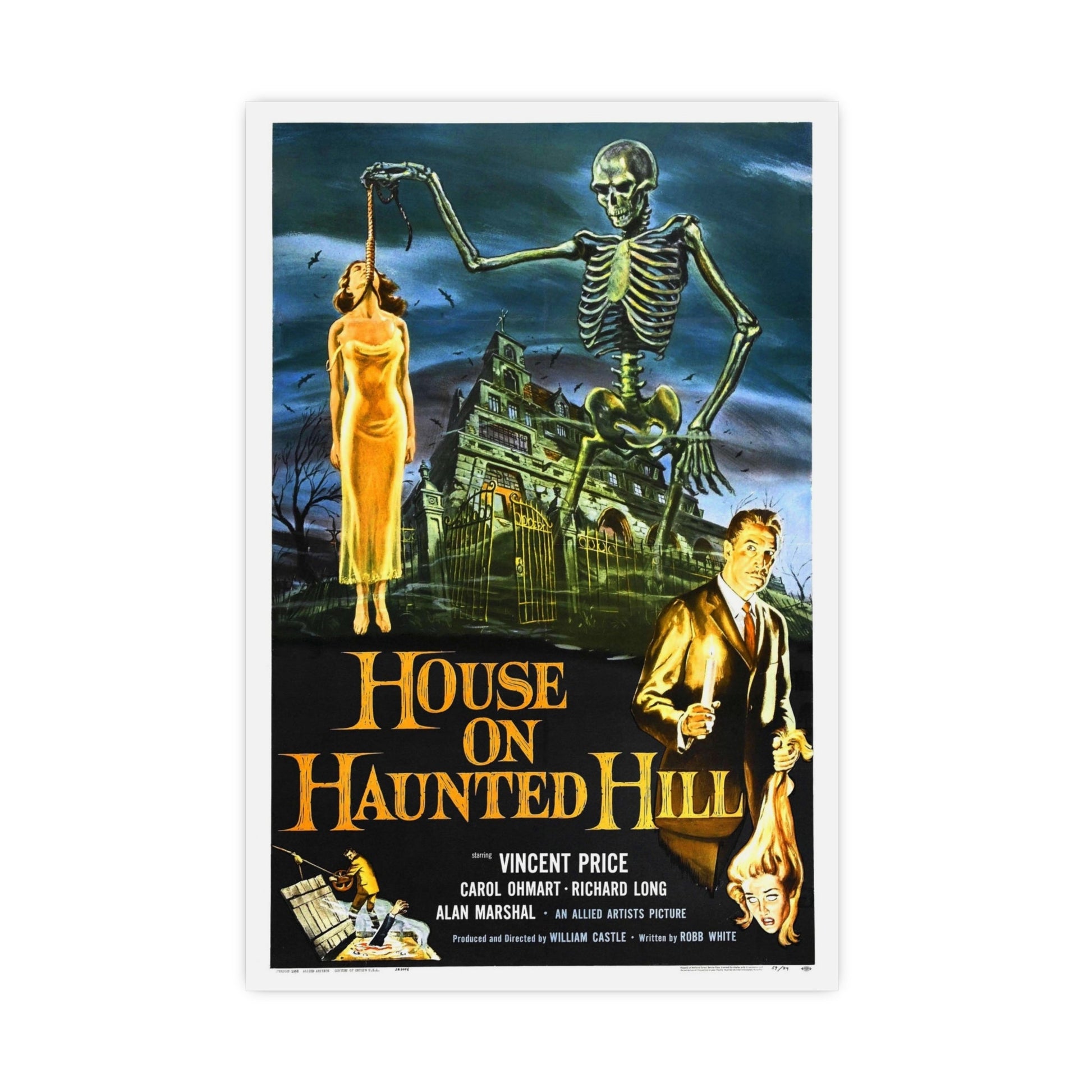 HOUSE ON HAUNTED HILL 1958 - Paper Movie Poster-16″ x 24″ (Vertical)-The Sticker Space