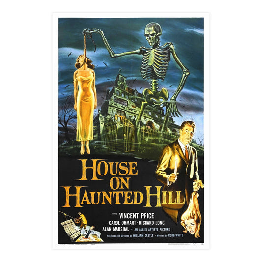 HOUSE ON HAUNTED HILL 1958 - Paper Movie Poster-24″ x 36″ (Vertical)-The Sticker Space