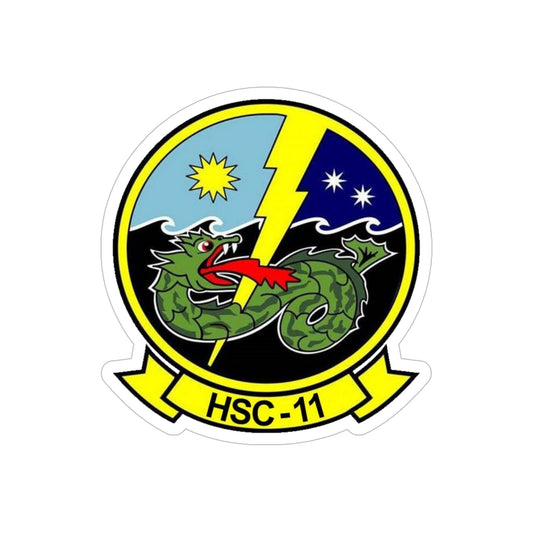 HSC 11 Helicopter Sea Combat Squadron 11 (U.S. Navy) Transparent STICKER Die-Cut Vinyl Decal-6 Inch-The Sticker Space