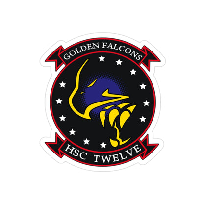 HSC 12 Golden Falcons (U.S. Navy) Transparent STICKER Die-Cut Vinyl Decal-2 Inch-The Sticker Space