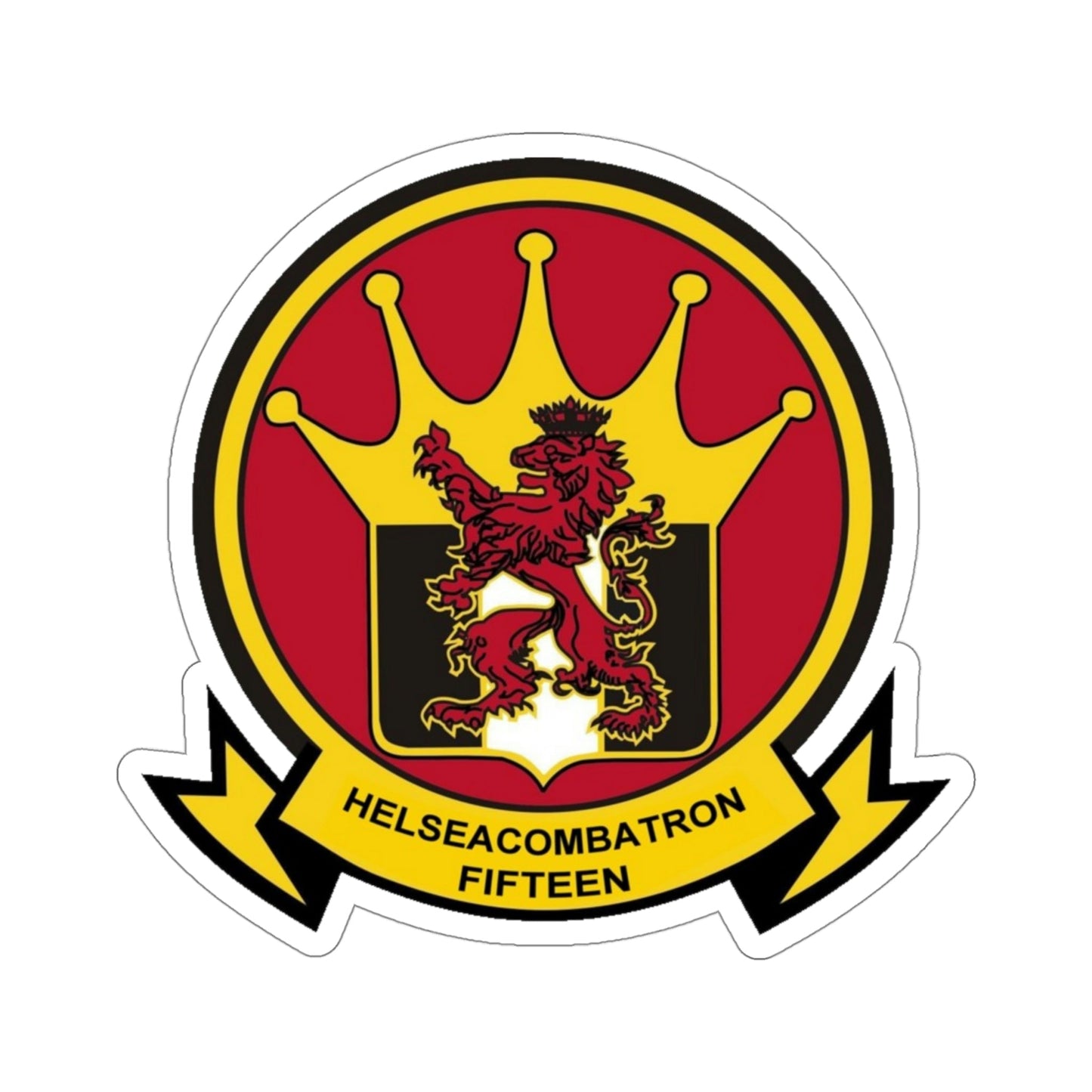 HSC 15 Helicopter Sea Combat Squadron 15 ‘Red Lions’ (U.S. Navy) STICKER Vinyl Die-Cut Decal-4 Inch-The Sticker Space