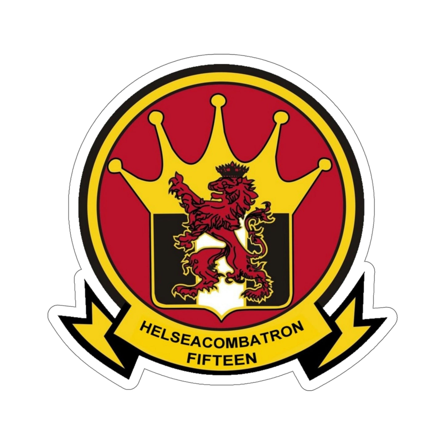HSC 15 Helicopter Sea Combat Squadron 15 ‘Red Lions’ (U.S. Navy) STICKER Vinyl Die-Cut Decal-6 Inch-The Sticker Space