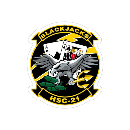 HSC 21 Helicopter Sea Combat Squadron 21 ‘Blackjacks’ (U.S. Navy) Transparent STICKER Die-Cut Vinyl Decal-5 Inch-The Sticker Space