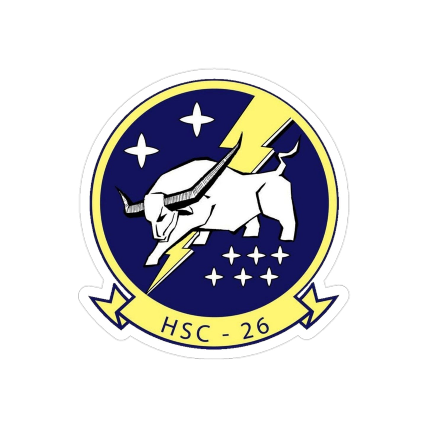 HSC 26 Helicopter Sea Combat Squadron 26 ‘Chargers’ (U.S. Navy) Transparent STICKER Die-Cut Vinyl Decal-2 Inch-The Sticker Space