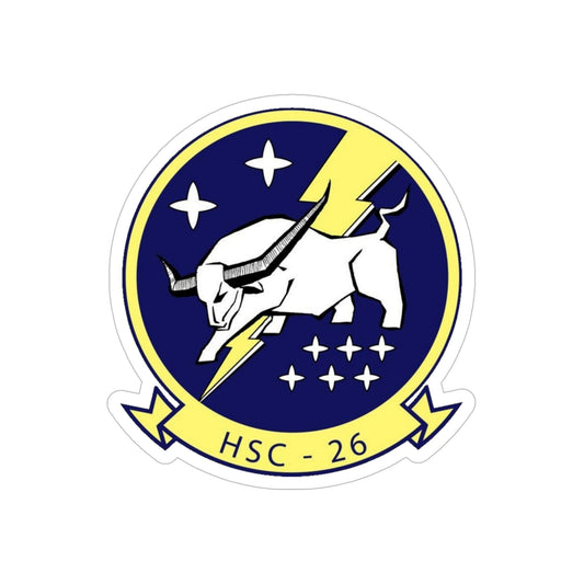 HSC 26 Helicopter Sea Combat Squadron 26 ‘Chargers’ (U.S. Navy) Transparent STICKER Die-Cut Vinyl Decal-6 Inch-The Sticker Space