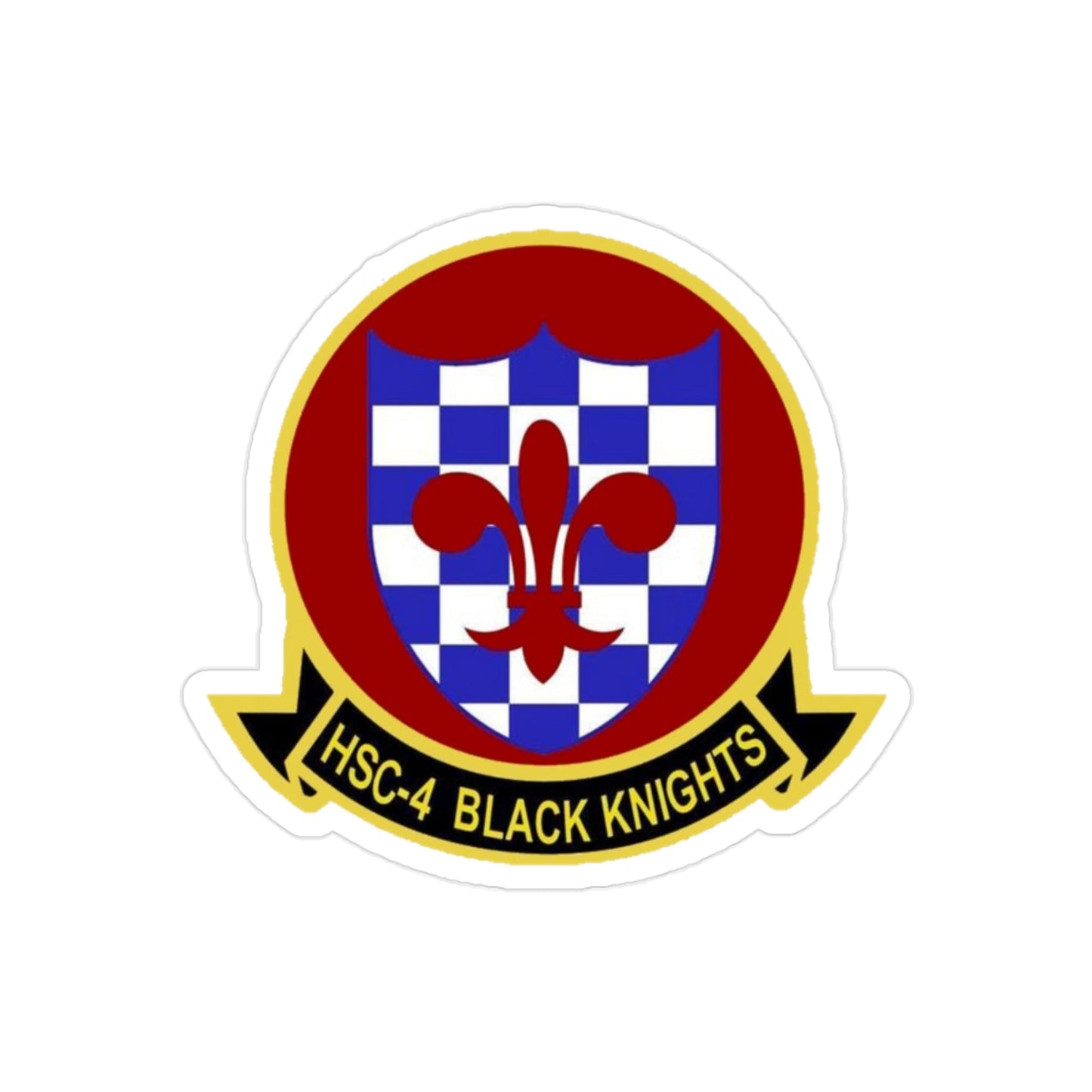 HSC 4 Helicopter Sea Combat Squadron 4 ‘Black Knights’ (U.S. Navy) Transparent STICKER Die-Cut Vinyl Decal-2 Inch-The Sticker Space