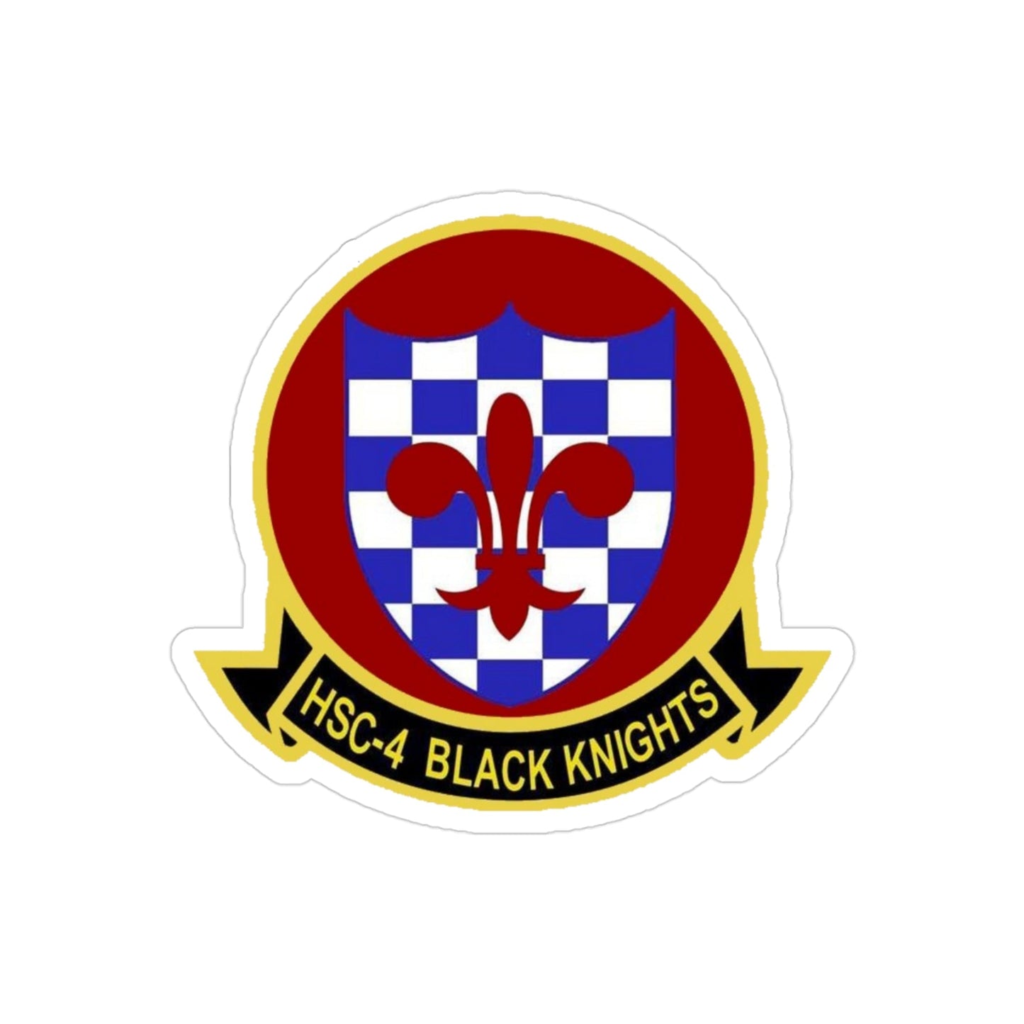 HSC 4 Helicopter Sea Combat Squadron 4 ‘Black Knights’ (U.S. Navy) Transparent STICKER Die-Cut Vinyl Decal-3 Inch-The Sticker Space