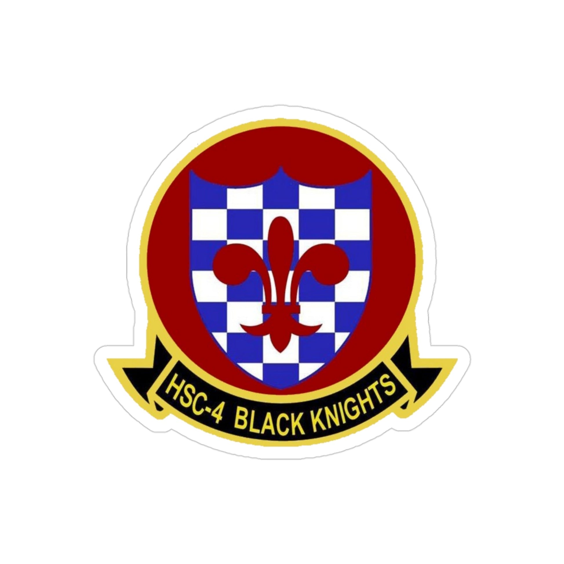 HSC 4 Helicopter Sea Combat Squadron 4 ‘Black Knights’ (U.S. Navy) Transparent STICKER Die-Cut Vinyl Decal-3 Inch-The Sticker Space