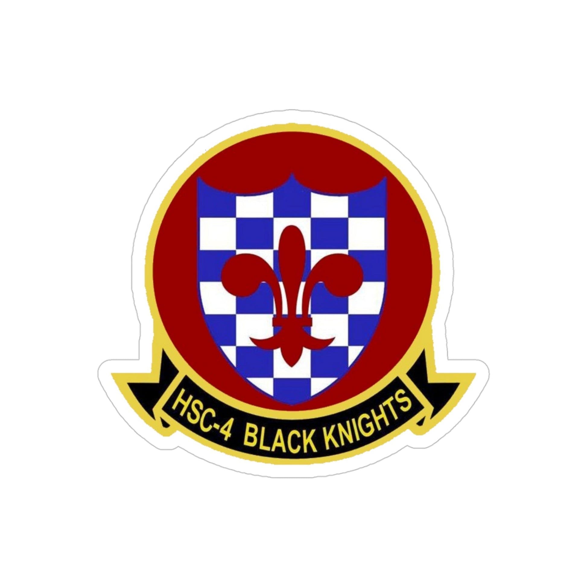 HSC 4 Helicopter Sea Combat Squadron 4 ‘Black Knights’ (U.S. Navy) Transparent STICKER Die-Cut Vinyl Decal-4 Inch-The Sticker Space
