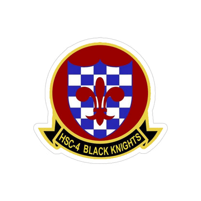 HSC 4 Helicopter Sea Combat Squadron 4 ‘Black Knights’ (U.S. Navy) Transparent STICKER Die-Cut Vinyl Decal-6 Inch-The Sticker Space