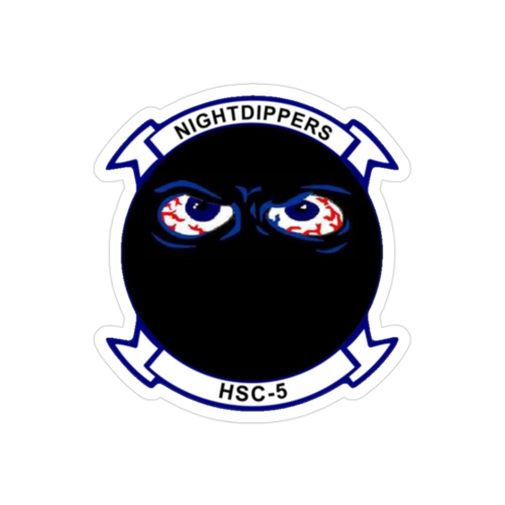 HSC 5 Helicopter Sea Combat Squadron 5 ‘Nightdippers’ (U.S. Navy) Transparent STICKER Die-Cut Vinyl Decal-2 Inch-The Sticker Space