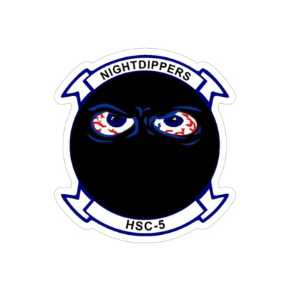 HSC 5 Helicopter Sea Combat Squadron 5 ‘Nightdippers’ (U.S. Navy) Transparent STICKER Die-Cut Vinyl Decal-4 Inch-The Sticker Space